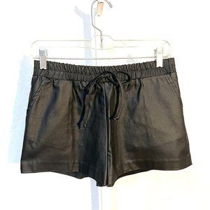 LULUS Womens M Shorts Black Dressy Elastic waist Coated Fabric Pockets